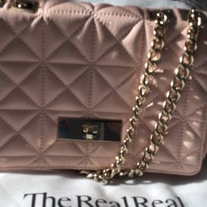 Kate Spade pink leather quilted crossbody bag